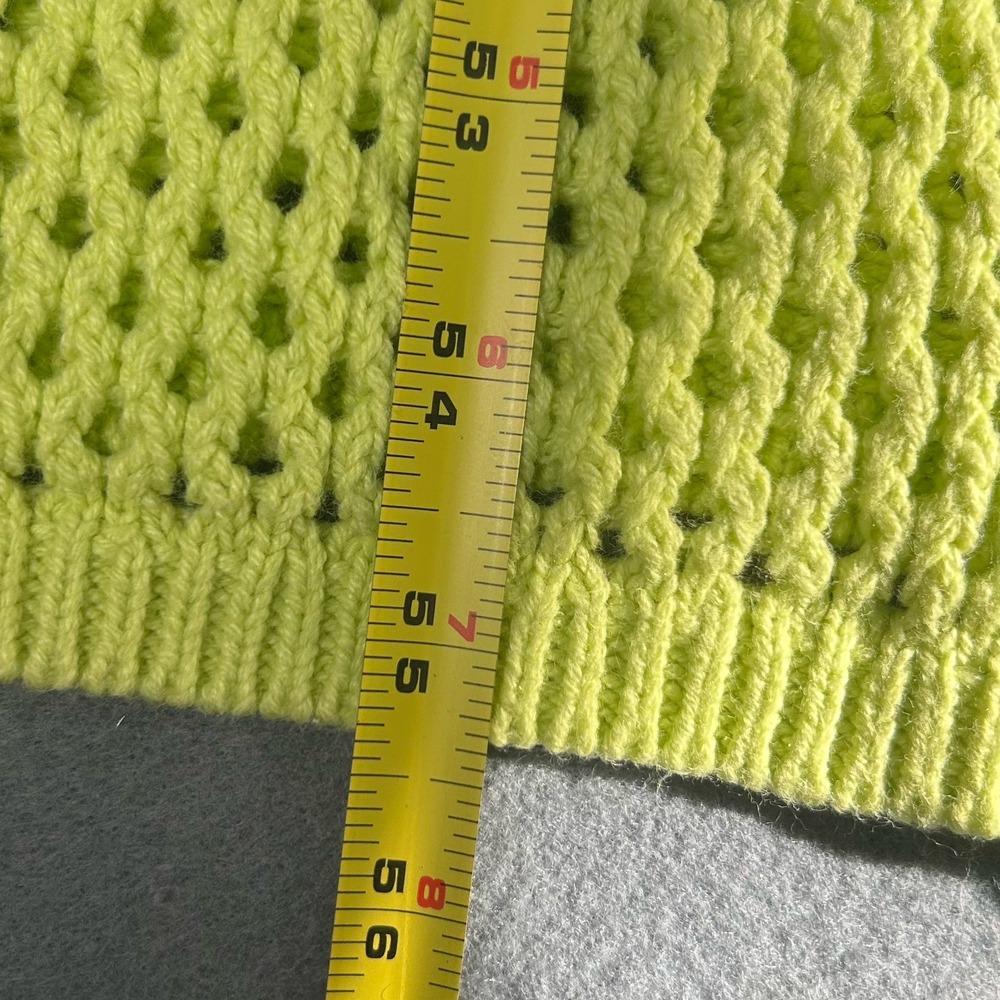 Rachel Zoe Crochet Maxi Dress Lime Green Sleeveless Boho Festival Resort Small - Picture 9 of 10